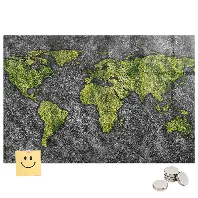 Világtérképes mágneses emlékeztető tábla