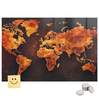 Világtérképes mágneses emlékeztető tábla