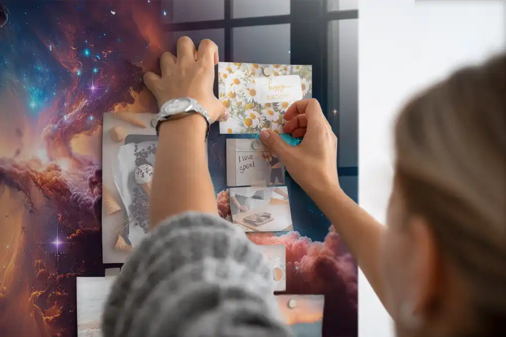 Mágneses tábla kozmikus univerzum mintával