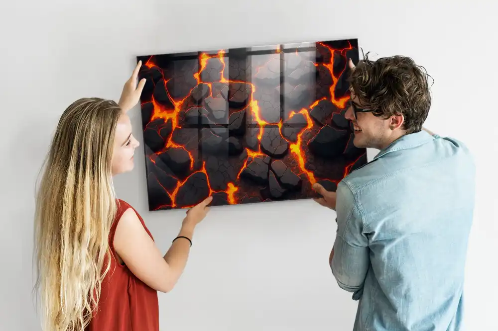Mágneses emlékeztető tábla folyékony magma mintával