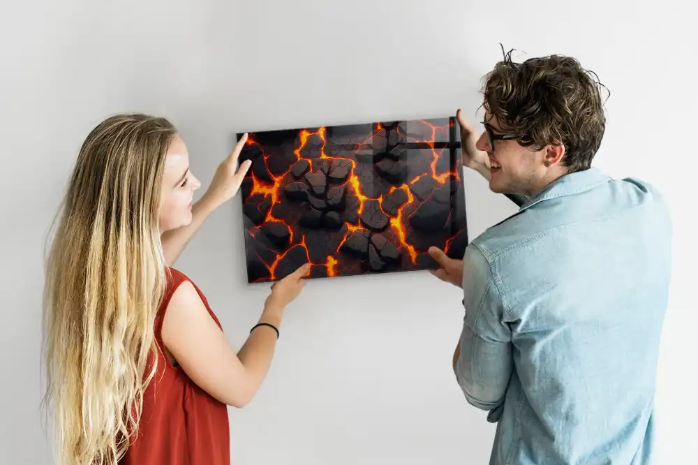 Mágneses emlékeztető tábla folyékony magma mintával