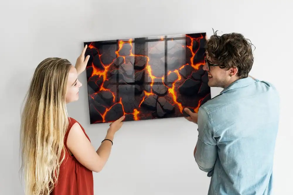 Mágneses emlékeztető tábla folyékony magma mintával