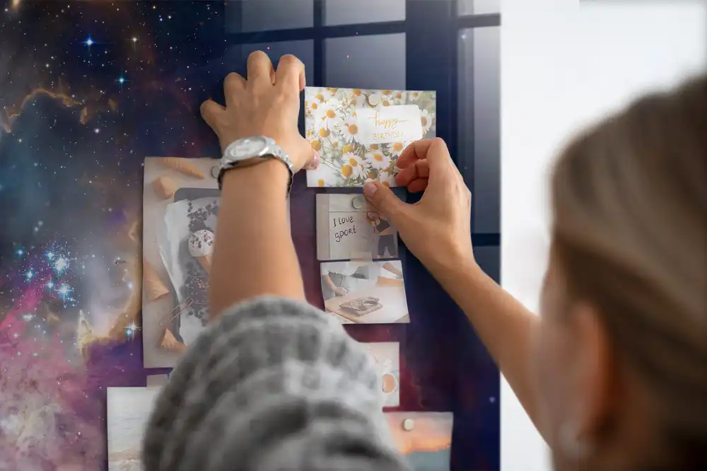 Kozmikus univerzum mintás mágneses emlékeztető tábla
