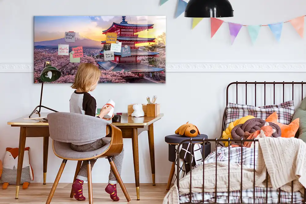 Mágneses emlékeztető tábla japán építészet mintával