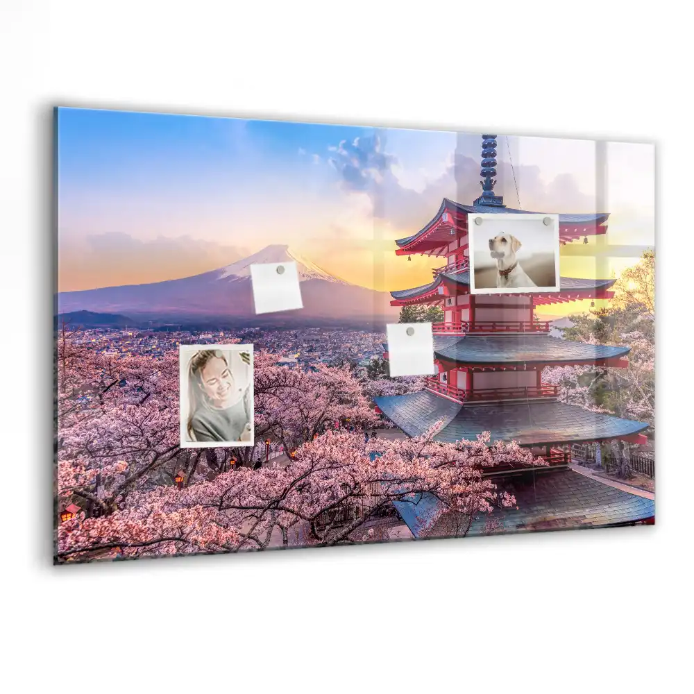 Mágneses emlékeztető tábla japán építészet mintával