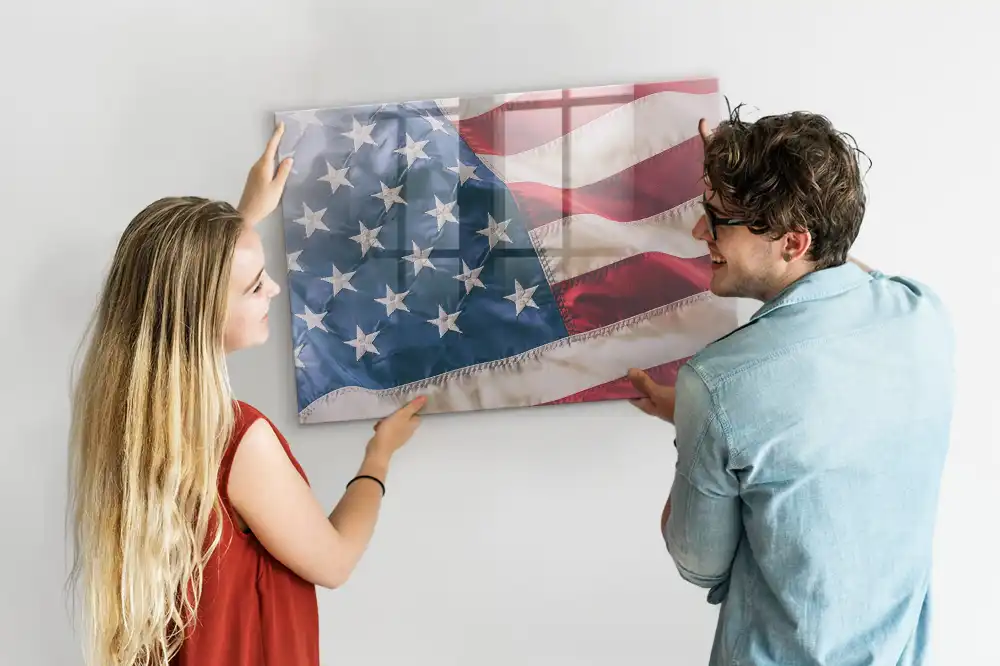 Mágneses emlékeztető tábla amerikai zászlós mintával