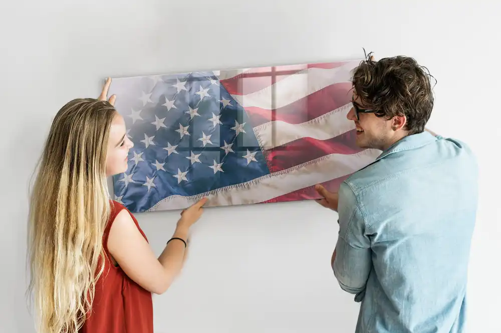 Mágneses emlékeztető tábla amerikai zászlós mintával