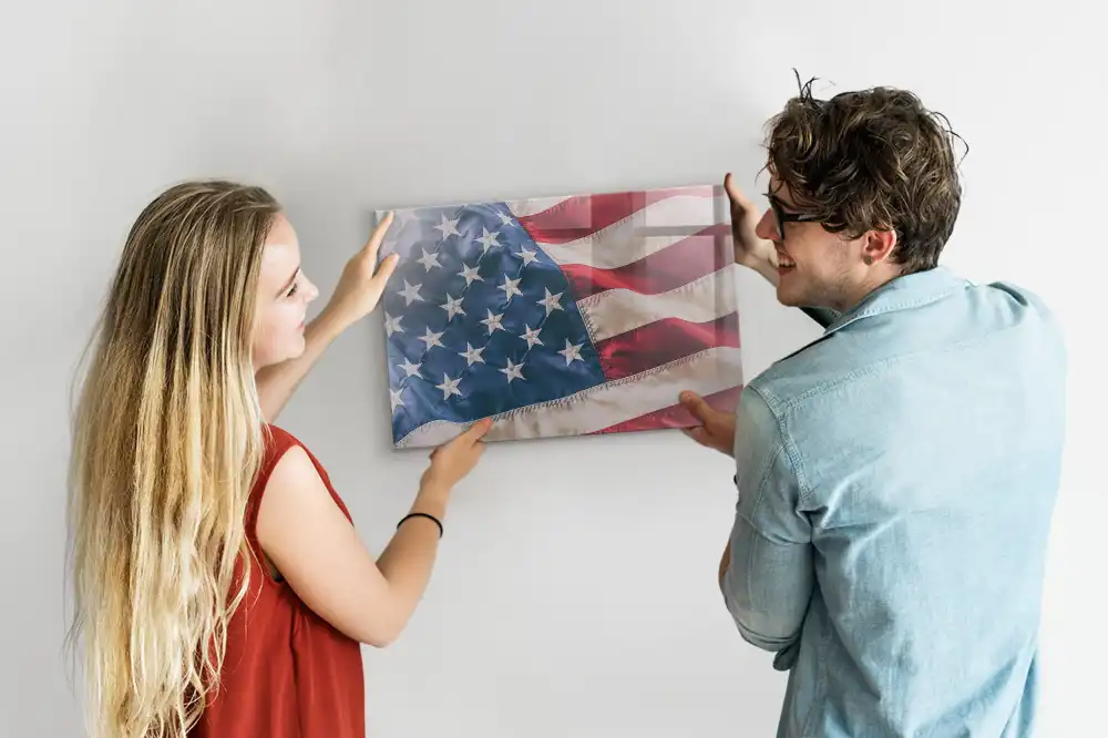 Mágneses emlékeztető tábla amerikai zászlós mintával