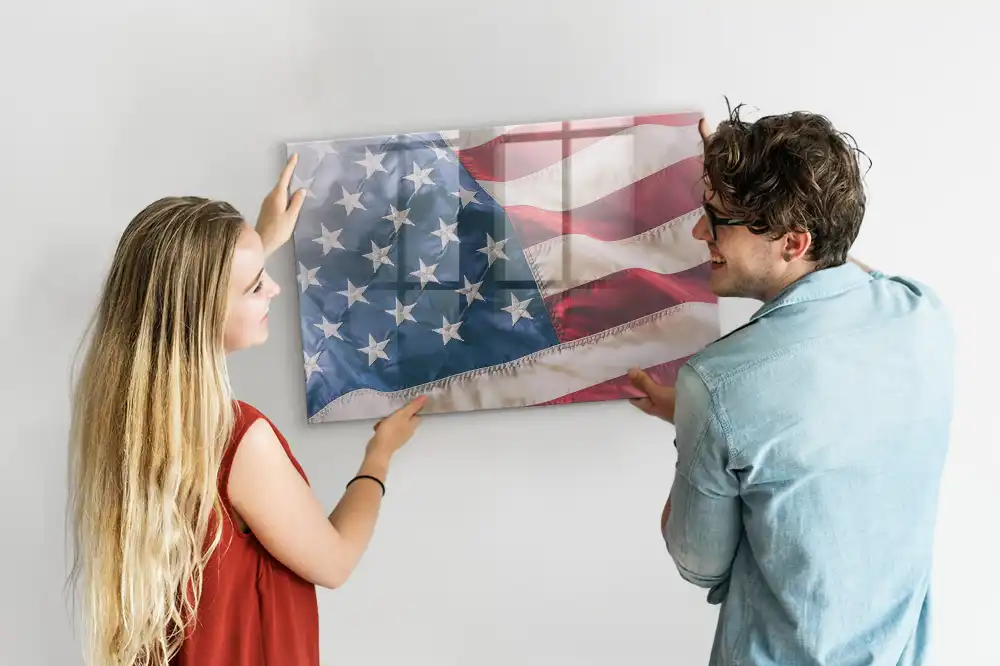 Mágneses emlékeztető tábla amerikai zászlós mintával