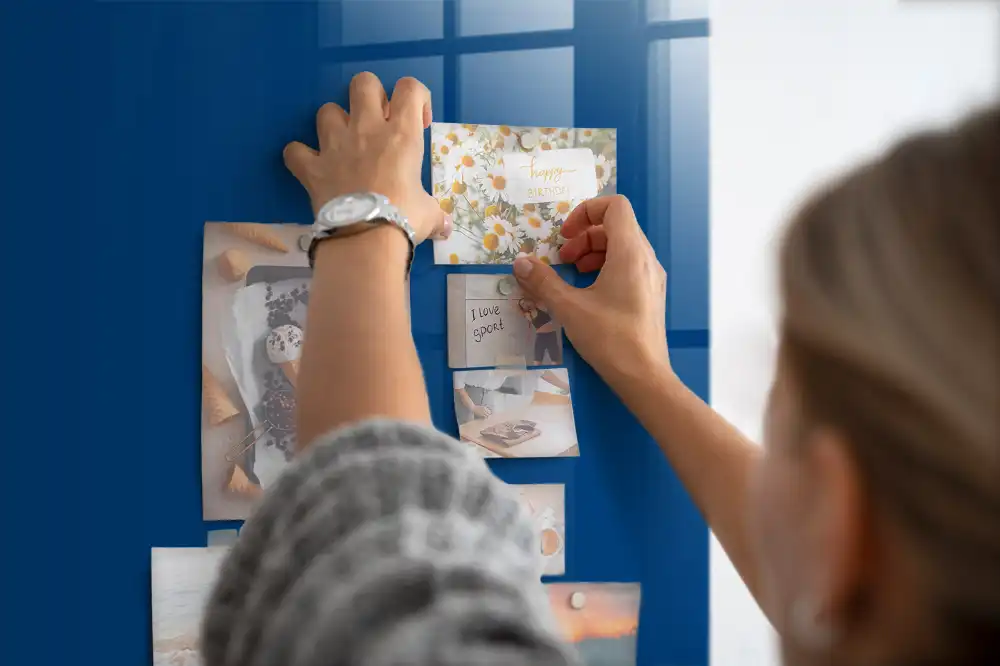 Kék mágneses emlékeztető tábla